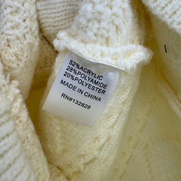 MORE TO COME Simone Cable Knit Dress In Cream Women's Size L NWOT - Picture 9 of 10
